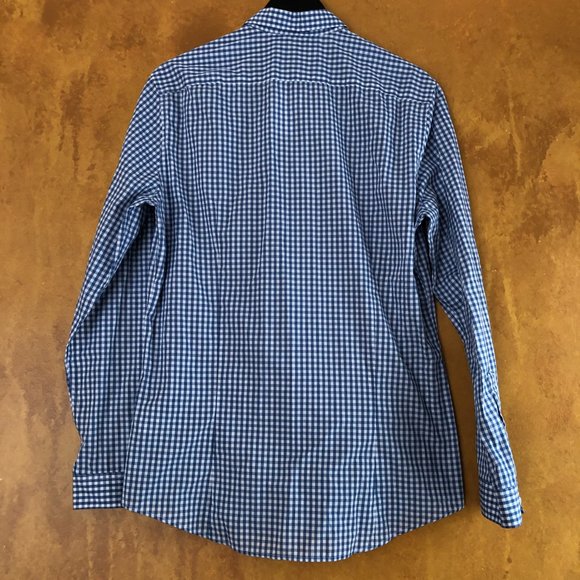 Slim Fit Blue & White Checkered Shirt NWT - Picture 3 of 4